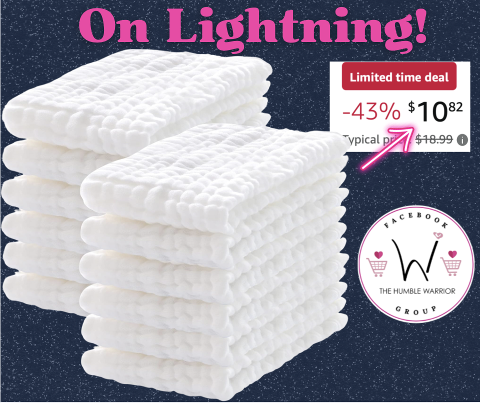 12 Pack of 100% Cotton Muslin Cloths!